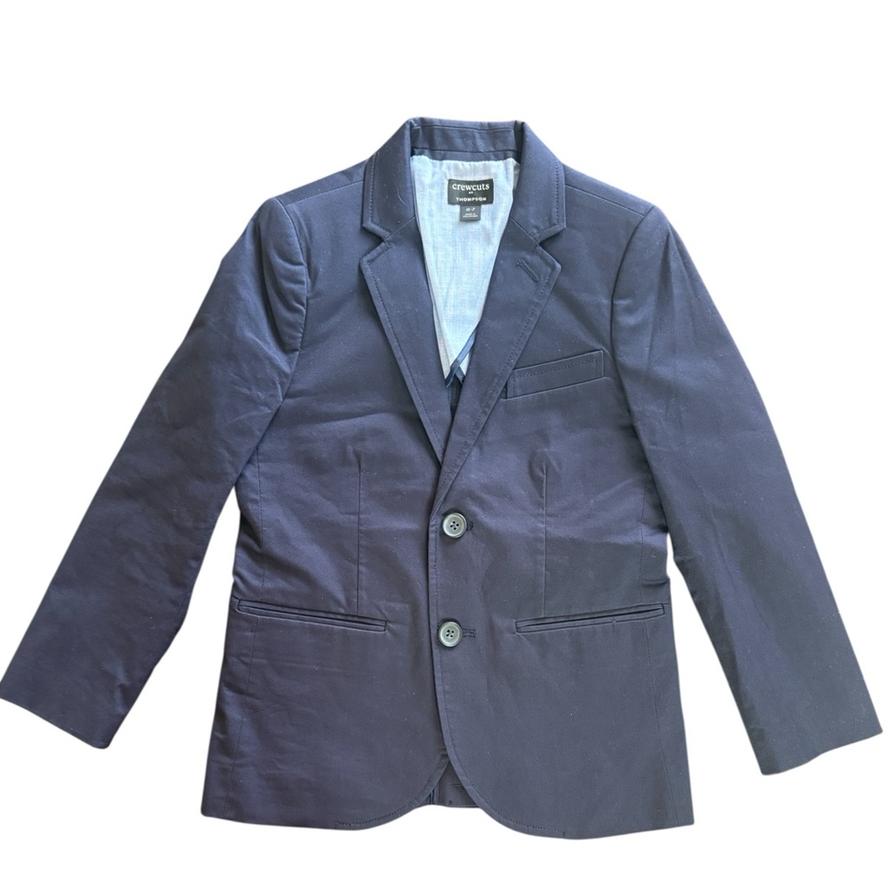 J Crew Crewcuts Boys' Thompson Suit Jacket in Flex Chino Union Blue Size 6-7